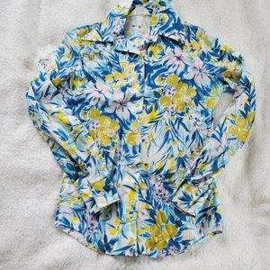 Vintage 1970's JC Penney Fashions Flowered Shirt, Sz 7